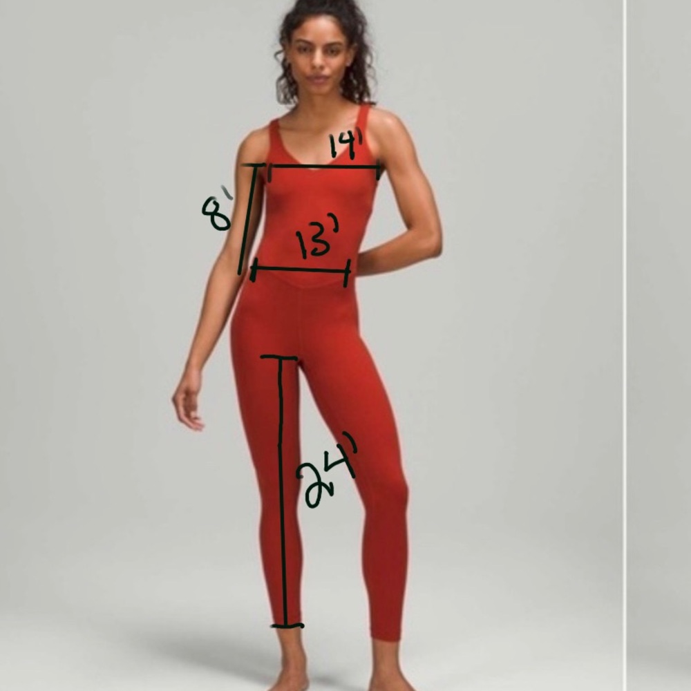 Lululemon Align Bodysuit 25” CAYENNE Sz 8 tank